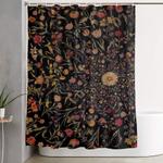medieval flowers on black shower curtain 0