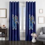 memphis tiger blue logo football window curtain 0