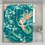 mermaid cartoon pattern shower curtains 0