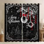 merry christmas blackout curtain christmas curtain decor happy noel day family members gift blackout window curtains 100 polyester 41 7 107 9 0