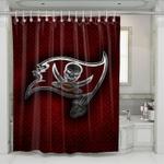 metal logo tampa bay buccaneers shower curtains 0