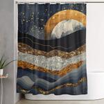 metallic mountains shower curtain 0