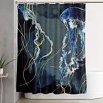 metallic ocean iii shower curtain 0