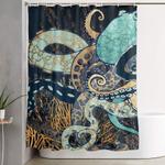 metallic octopus ii shower curtain 0
