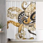 metallic octopus shower curtain 0
