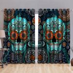 mexican day of the dead calacas curtains floral sugar skull art gift blackout window curtains 100 polyester 417 1079 2 0