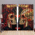 mexican day of the dead skull couple curtains sugar skull couple gift blackout window curtains 100 polyester 417 1079 2 0