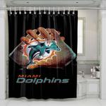 miami dolphins nfl logo 2 shower curtains 0