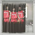 miami heat big three player shower curtains 0