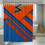 miami marlins mlb orange cyan shower curtains 0