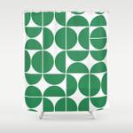mid century modern geometric 04 green shower curtain 0