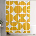 mid century modern geometric 04 yellow shower curtain 0