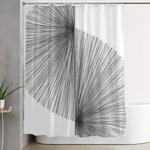mid century modern geometric abstract s shape line drawing pattern shower curtain 0
