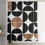 mid century modern pattern no 1 concrete and wood shower curtain 0