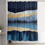 midnight lake shower curtain 0