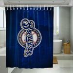 milwaukee brewers logo blue shower curtains 0