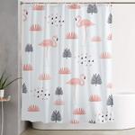 minimal flamingo shower curtain 0