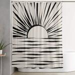 minimal sunrise sunset shower curtain 0