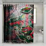 minnesota wild nhl logo 1 shower curtains 0