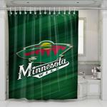 minnesota wild nhl logo 2 shower curtains 0