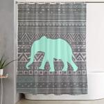 mint elephant shower curtain 0