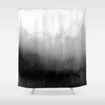 modern black and white watercolor gradient shower curtain 0