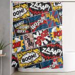 modern comic book superhero pattern color colour cartoon lichtenstein pop art shower curtain 0