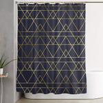 modern gold navy blue shower curtain 0