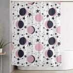 modern moon and star pattern shower curtain 0