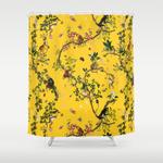 monkey world yellow shower curtain 0