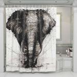 monochromatic elephant shower curtains 0