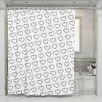 monochrome loves heart icon sign shower curtains 0