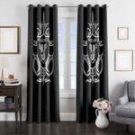 monochrome of oakland raiders window curtain 0