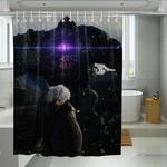 monster white hair devil may cry five shower curtains 0