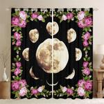 moon floral blackout curtain love moon window curtain home decor moon lovers gift idea blackout window curtains 100 polyester 41 7 107 9 0