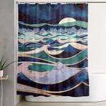 moonlit ocean shower curtain 0