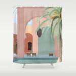 moroccan pool shower curtain 0