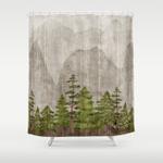 mountain range woodland forest shower curtain 0