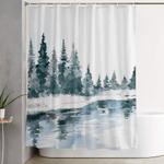 mountain river shower curtain 0