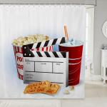 movie theater shower curtain black white clapper board curtain sets 3d popcorn bathroom sets coke drinks bathroom shower curtains 0