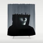 mr robot typography shower curtain 0
