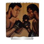 muhammad ali and joe frazier shower curtain 0