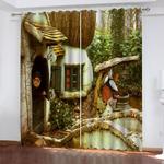 mushroom house curtains pattern blackout window drapes 0