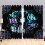 mushroom window curtains hologram mandala art hippie soul gift idea blackout window curtains 100 polyester 417 1079 0