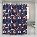 nasa badge spaces blue shower curtains 0