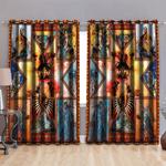 native american pow wow pattern window curtains indian native gift decor blackout window curtains 100 polyester 417 1079 1 0