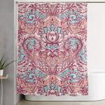 natural rhythm a hand drawn pattern in peach mint aqua shower curtain 0