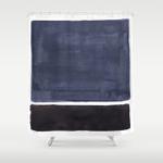 navy black rothko fun colorful mid century modern abstract painting shapes pattern shower curtain 0