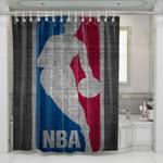nba logo textured shower curtains 0