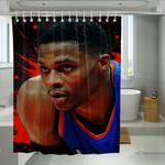 nba oklahoma city player wet shower curtains 0
